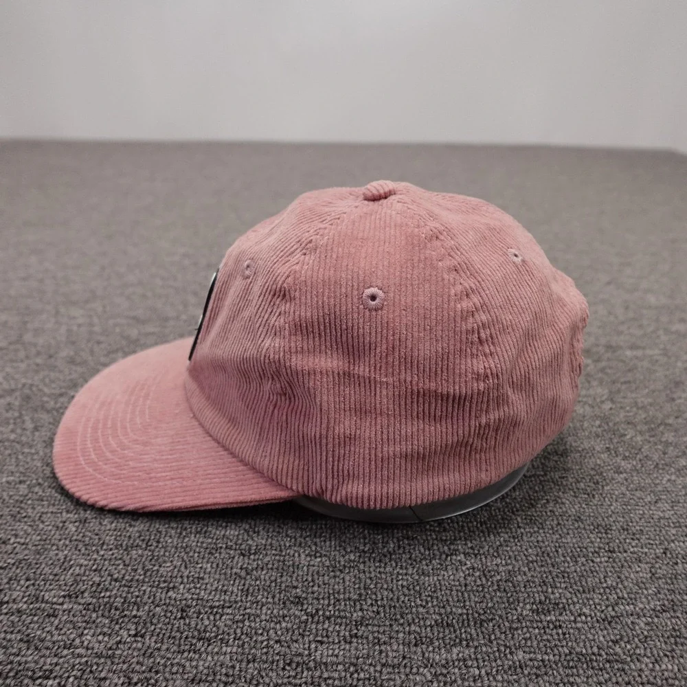 Atomicchild Hat Cap Strap Back Mens One Size Pink Corduroy Peace Patch Baseball